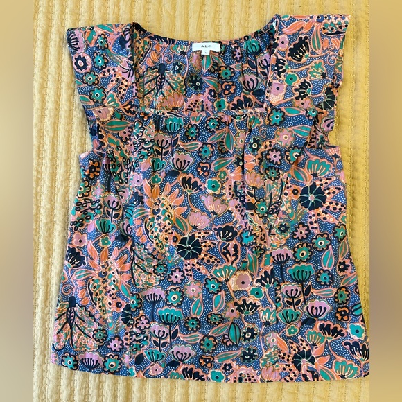 A.L.C Flutter Sleeve Square Neck Top Size S - Picture 2 of 2